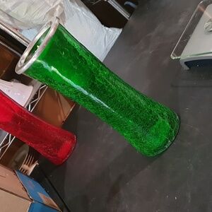 DONATED Elegant Green Glass Vase